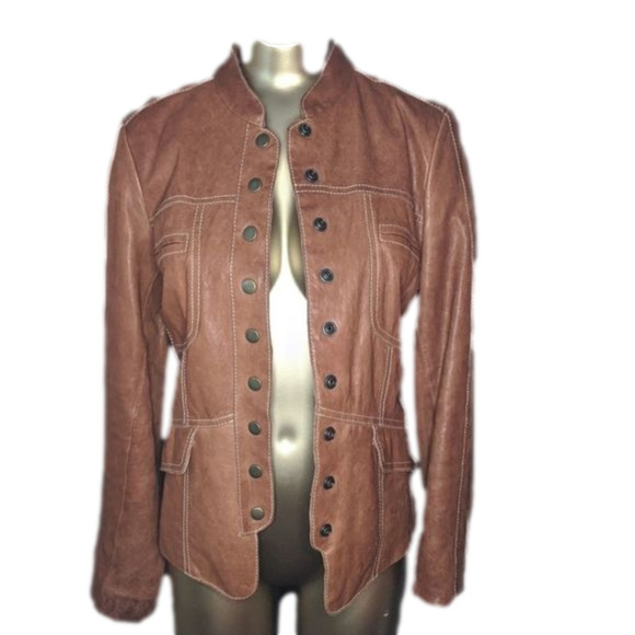 Danier Brown Leather Jacket - Picture 1 of 7